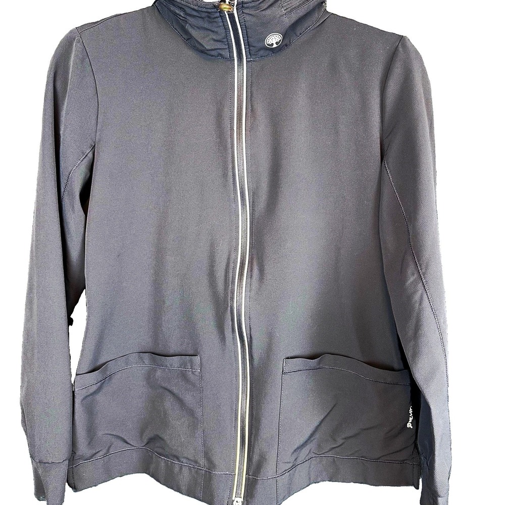 HH360 by Healing Hands Women's Gray Full Zip Hooded Track Jacket Pockets S